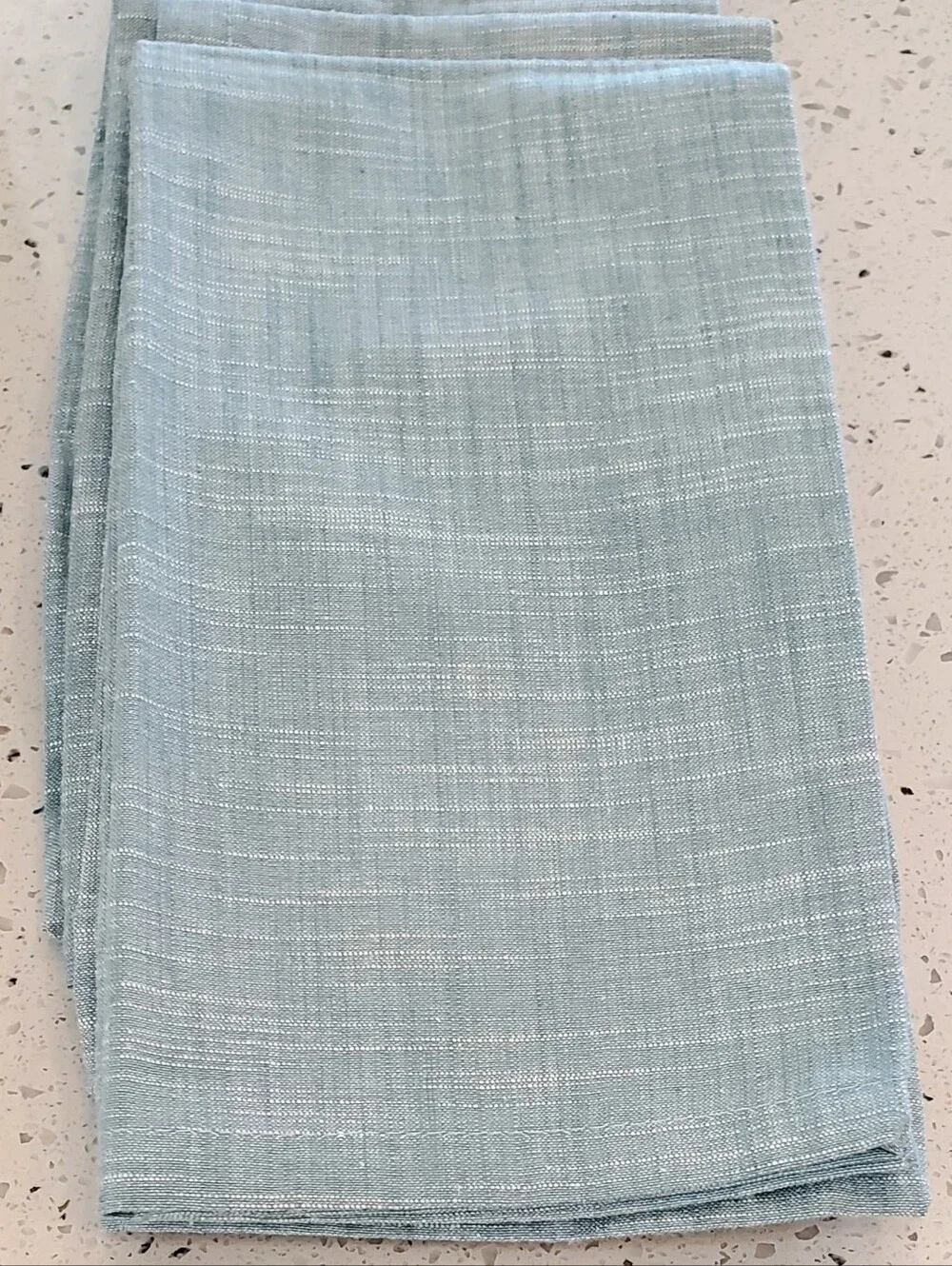Pier 1 Imports Set Of 8, 100% Cotton Woven Dinner Napkins, Sea Foam Green/White